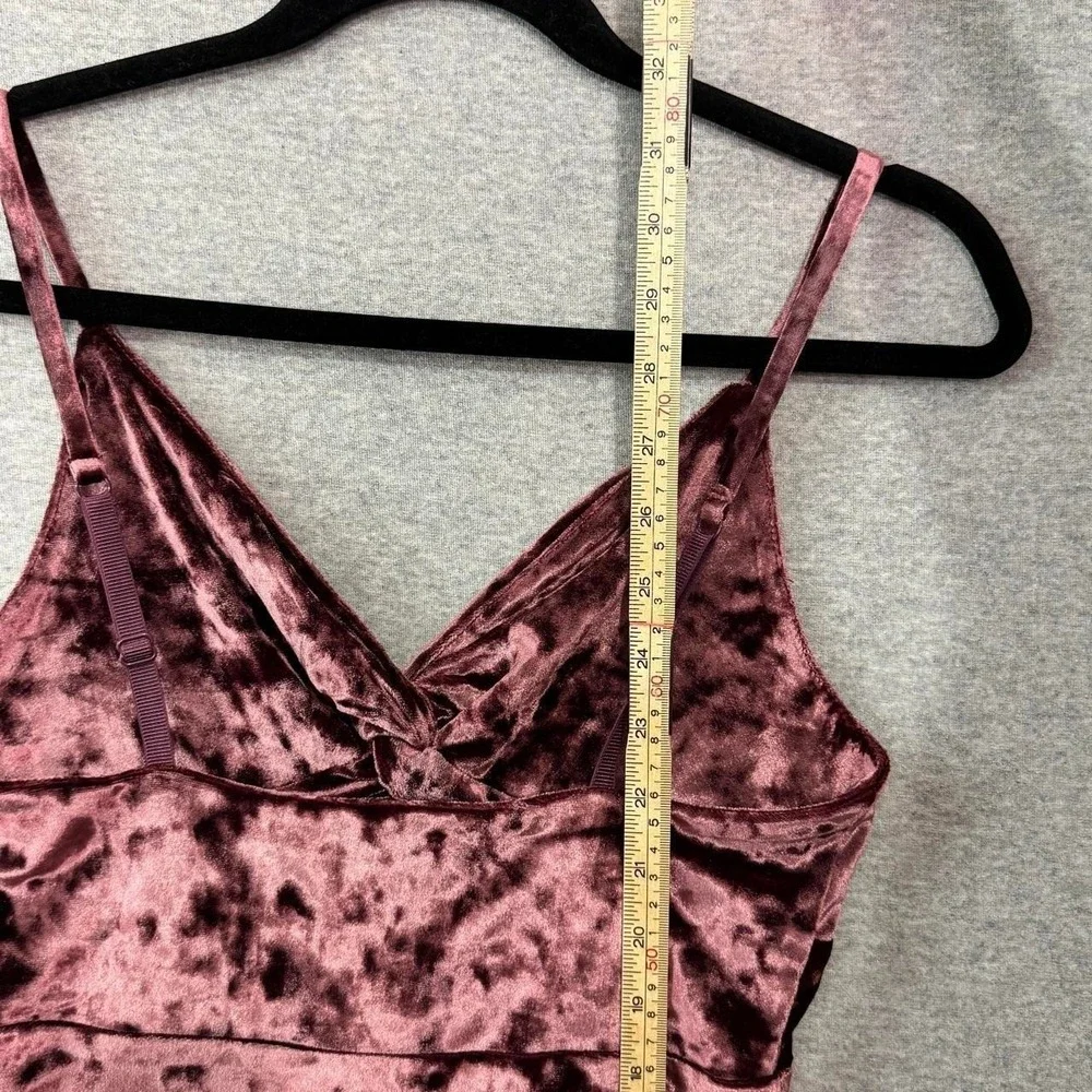 Free People Intimately Crushed Velour Mini Slip Dress Sz S Pink Club Party‎ NWT